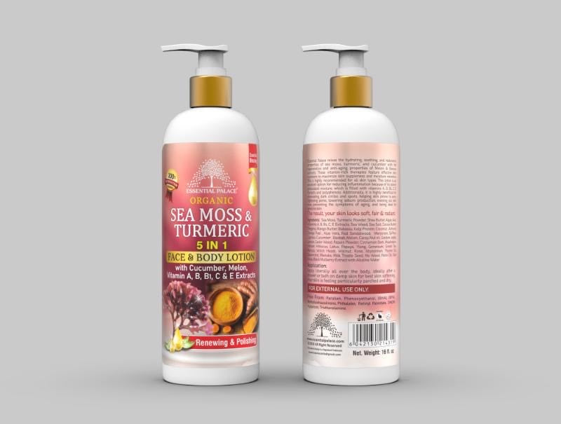 Organic Sea Moss & Turmeric 5-in-1 Face & Body Lotion (16oz)