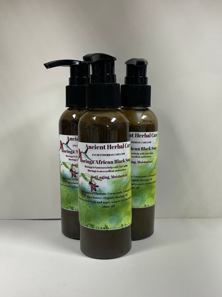 Moringa African Black Soap - Liquid Formula (4oz)